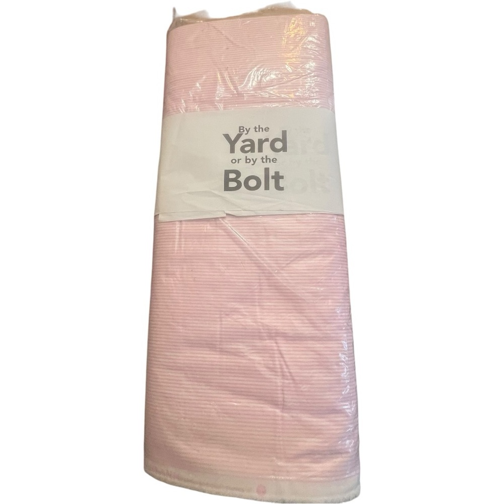 8 Yards Flannel Fabric Bolt pink white stripes from Joanns 100% Cotton New